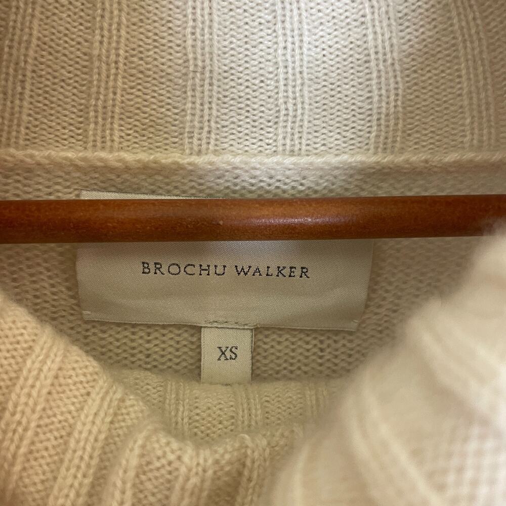 Women's XS Brochu Walker Jolie Fringe Layered Looker 100% Cashmere Sweater - Picture 3 of 6